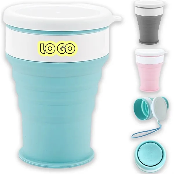11oz.Collapsible Silicone Travel Cup Lid Portable Drinking M - 11oz.Collapsible Silicone Travel Cup Lid Portable Drinking M - Image 0 of 5