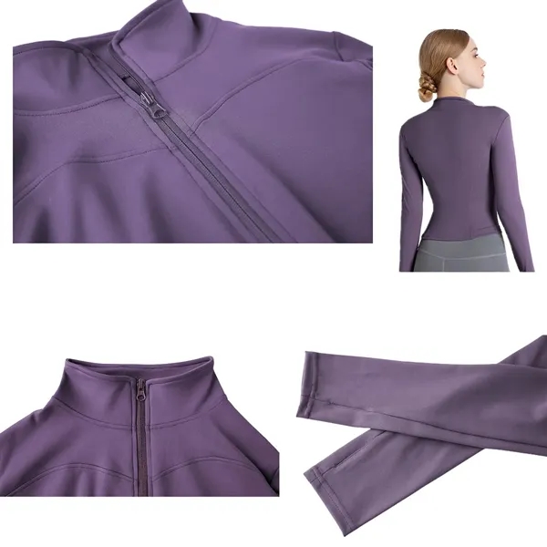 Outer Long Sleeve Skinny Yoga Exercise Jacket - Outer Long Sleeve Skinny Yoga Exercise Jacket - Image 2 of 20
