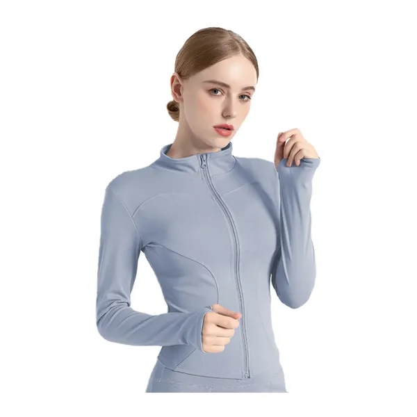 Outer Long Sleeve Skinny Yoga Exercise Jacket - Outer Long Sleeve Skinny Yoga Exercise Jacket - Image 3 of 20