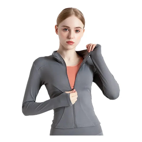 Outer Long Sleeve Skinny Yoga Exercise Jacket - Outer Long Sleeve Skinny Yoga Exercise Jacket - Image 4 of 20
