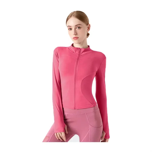 Outer Long Sleeve Skinny Yoga Exercise Jacket - Outer Long Sleeve Skinny Yoga Exercise Jacket - Image 6 of 20