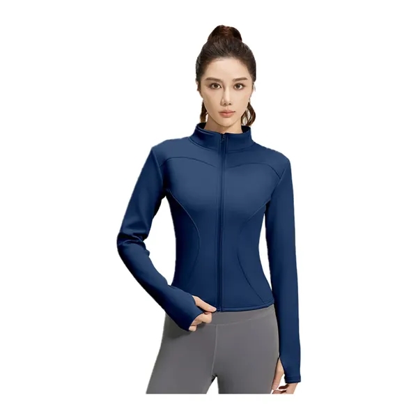 Outer Long Sleeve Skinny Yoga Exercise Jacket - Outer Long Sleeve Skinny Yoga Exercise Jacket - Image 7 of 20