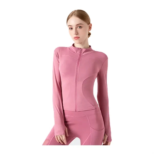 Outer Long Sleeve Skinny Yoga Exercise Jacket - Outer Long Sleeve Skinny Yoga Exercise Jacket - Image 10 of 20