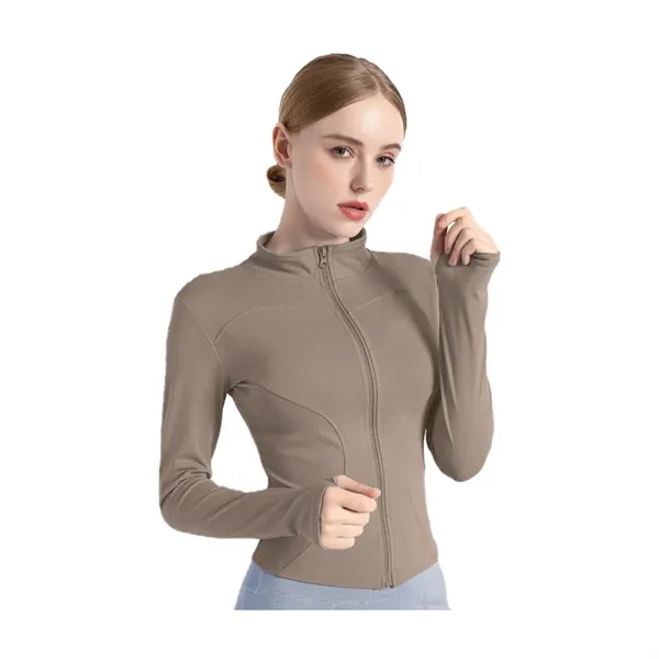 Outer Long Sleeve Skinny Yoga Exercise Jacket - Outer Long Sleeve Skinny Yoga Exercise Jacket - Image 11 of 20