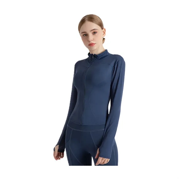 Outer Long Sleeve Skinny Yoga Exercise Jacket - Outer Long Sleeve Skinny Yoga Exercise Jacket - Image 12 of 20