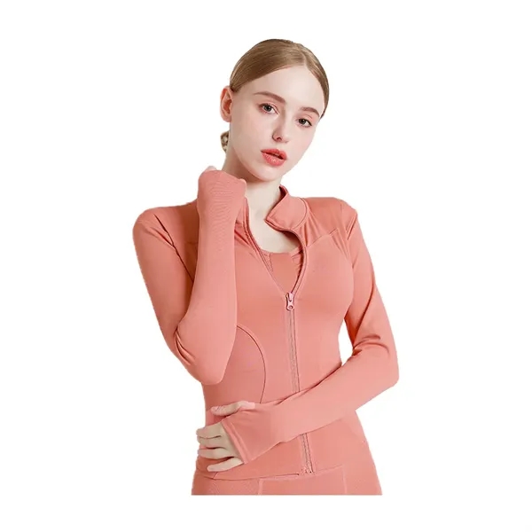Outer Long Sleeve Skinny Yoga Exercise Jacket - Outer Long Sleeve Skinny Yoga Exercise Jacket - Image 13 of 20