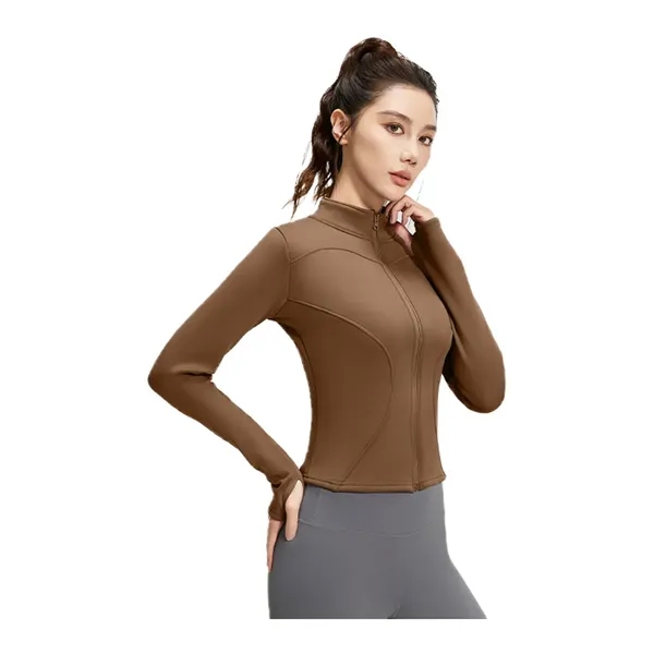 Outer Long Sleeve Skinny Yoga Exercise Jacket - Outer Long Sleeve Skinny Yoga Exercise Jacket - Image 15 of 20