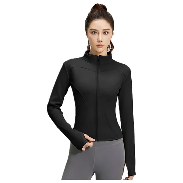 Outer Long Sleeve Skinny Yoga Exercise Jacket - Outer Long Sleeve Skinny Yoga Exercise Jacket - Image 18 of 20