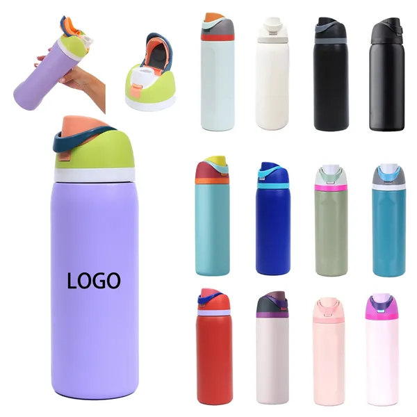 Insulated Stainless Steel Water Bottle with Straw - Insulated Stainless Steel Water Bottle with Straw - Image 0 of 13