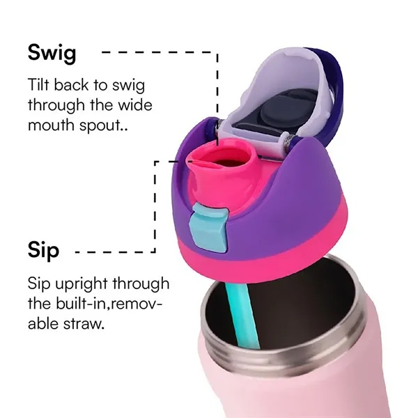 Insulated Stainless Steel Water Bottle with Straw - Insulated Stainless Steel Water Bottle with Straw - Image 1 of 13