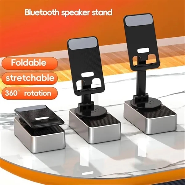 Foldable Cell Phone Stand with Wireless Bluetooth Speaker - Foldable Cell Phone Stand with Wireless Bluetooth Speaker - Image 2 of 8