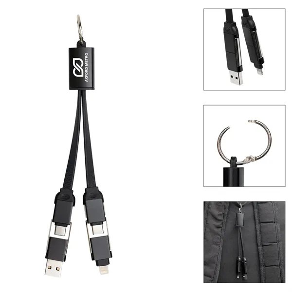 Multi-Charge Cables With Round Carabiner - Multi-Charge Cables With Round Carabiner - Image 0 of 1