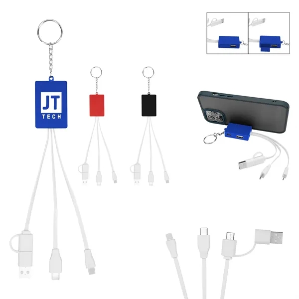 Multi-Charging Cable USB Hub Keyring - Multi-Charging Cable USB Hub Keyring - Image 0 of 6