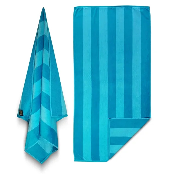 30x60 Beach Towels Cotton Velour Two Tone Cabana Stripe - 30x60 Beach Towels Cotton Velour Two Tone Cabana Stripe - Image 3 of 9