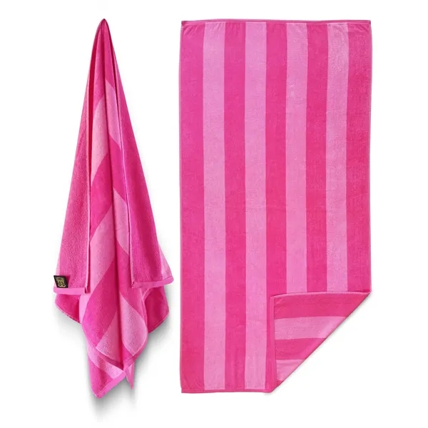 30x60 Beach Towels Cotton Velour Two Tone Cabana Stripe - 30x60 Beach Towels Cotton Velour Two Tone Cabana Stripe - Image 5 of 9