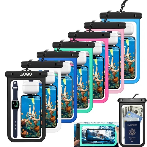 10" Waterproof Phone Pouch Passport Dry Bag with Lanyard - 10" Waterproof Phone Pouch Passport Dry Bag with Lanyard - Image 0 of 7
