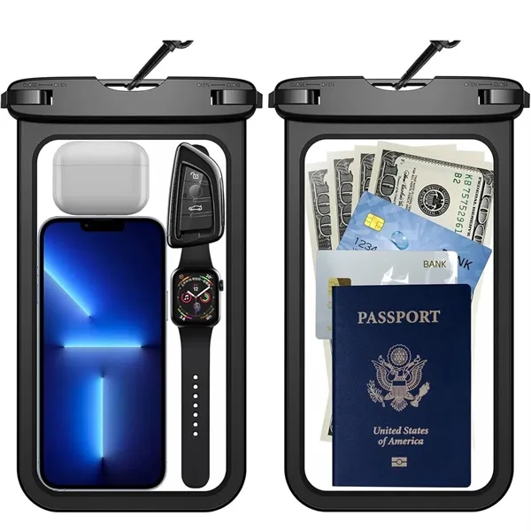 10" Waterproof Phone Pouch Passport Dry Bag with Lanyard - 10" Waterproof Phone Pouch Passport Dry Bag with Lanyard - Image 1 of 7