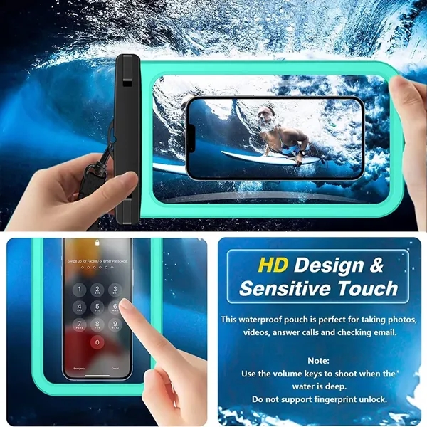 10" Waterproof Phone Pouch Passport Dry Bag with Lanyard - 10" Waterproof Phone Pouch Passport Dry Bag with Lanyard - Image 2 of 7