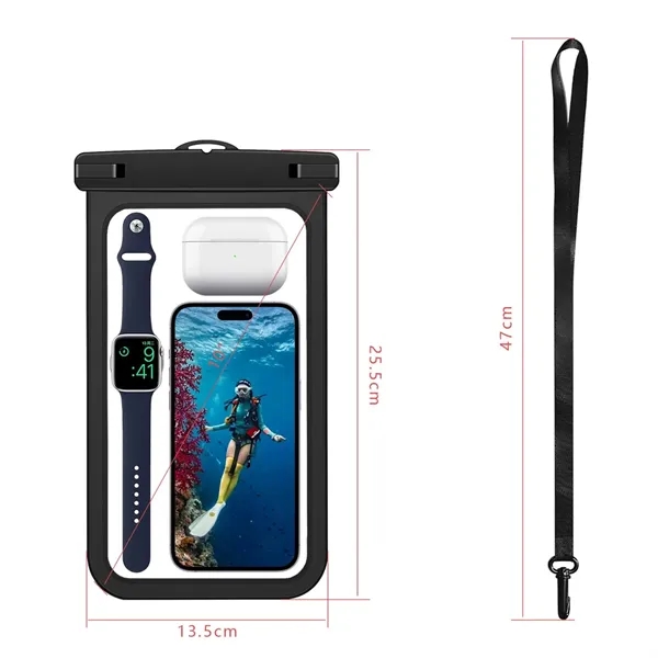 10" Waterproof Phone Pouch Passport Dry Bag with Lanyard - 10" Waterproof Phone Pouch Passport Dry Bag with Lanyard - Image 7 of 7
