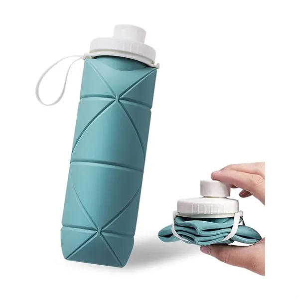 Silicone Foldable Travel Water Bottle - Silicone Foldable Travel Water Bottle - Image 2 of 3