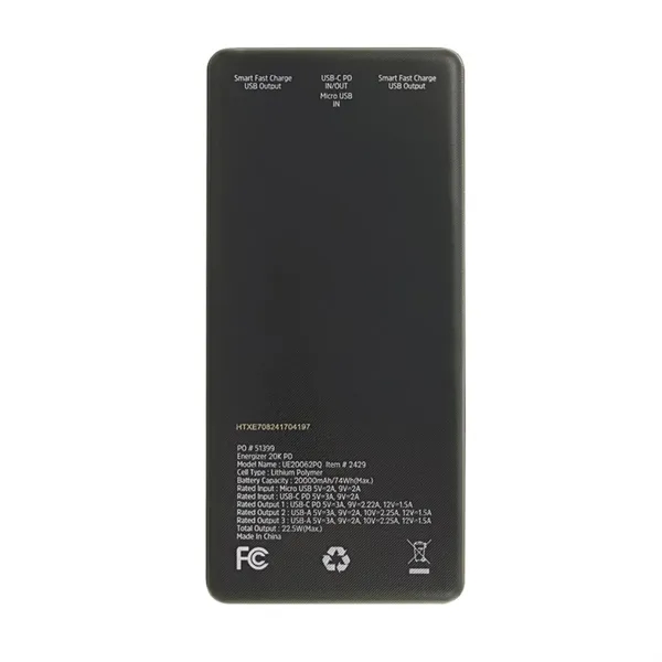Custom 20,000 mAh Energizer® PD Power Bank
