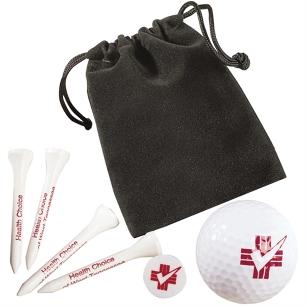 Custom Golf Gift Set In Velour Bag