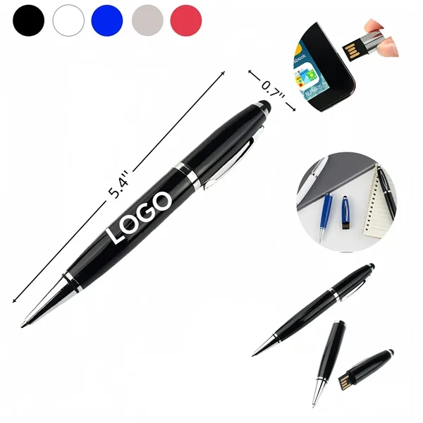 32GB Metal 3-in-1 Touch Pen USB Drive Stylus Ballpoint - 32GB Metal 3-in-1 Touch Pen USB Drive Stylus Ballpoint - Image 0 of 6