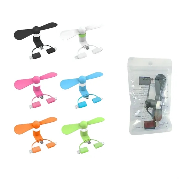Apple/Type-c 2-in-1 Cell Phone Fan - Apple/Type-c 2-in-1 Cell Phone Fan - Image 0 of 2
