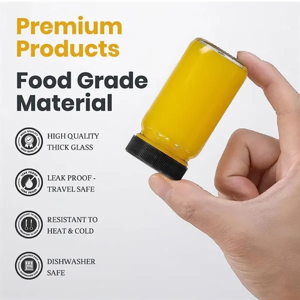 2 OZ Portable Leakproof Glass Jars w/ Lids - 2 OZ Portable Leakproof Glass Jars w/ Lids - Image 1 of 5