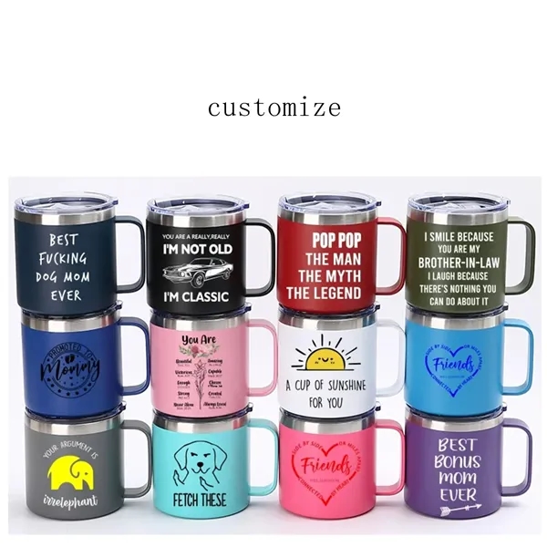 16oz Coffee Mug Tumbler Vacuum Insulated Cup with Handle - 16oz Coffee Mug Tumbler Vacuum Insulated Cup with Handle - Image 3 of 6