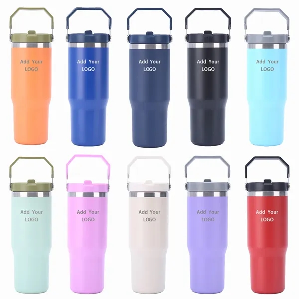 30oz Stainless Steel Tumbler with Top Handle - 30oz Stainless Steel Tumbler with Top Handle - Image 0 of 4