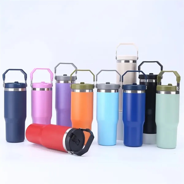 30oz Stainless Steel Tumbler with Top Handle - 30oz Stainless Steel Tumbler with Top Handle - Image 1 of 4
