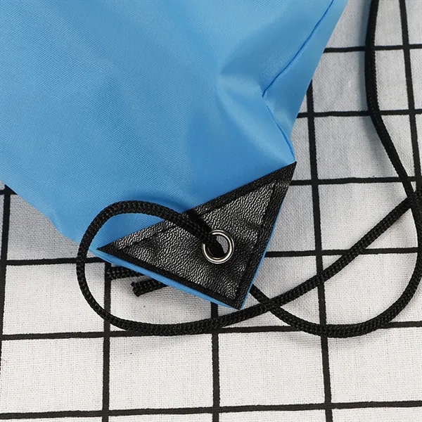 210D polyester drawstring backpack with zipper - 210D polyester drawstring backpack with zipper - Image 2 of 7