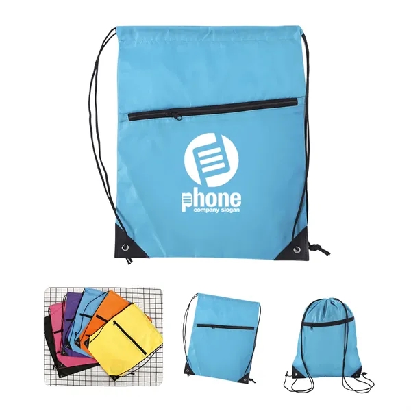 Polyester Drawstring Backpack - Polyester Drawstring Backpack - Image 0 of 4