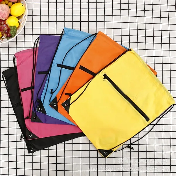 Polyester Drawstring Backpack - Polyester Drawstring Backpack - Image 3 of 4