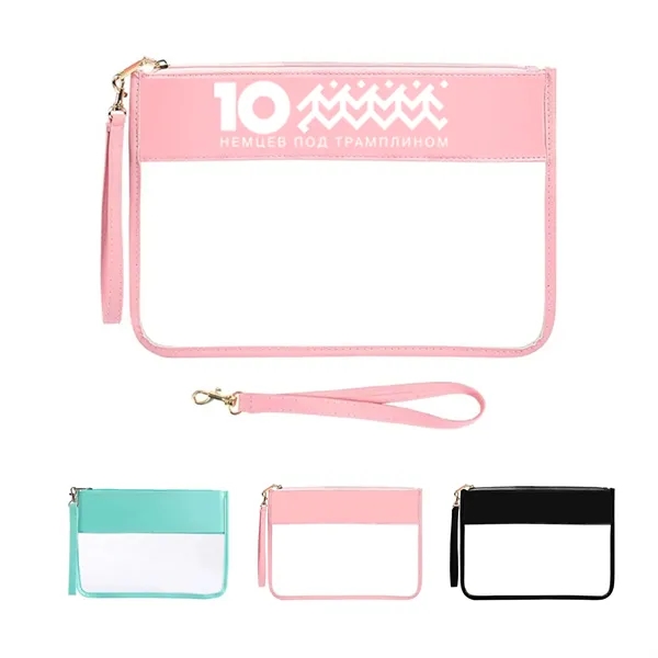 Towel Embroidery Letter Transparent Waterproof Makeup Bag - Towel Embroidery Letter Transparent Waterproof Makeup Bag - Image 0 of 17