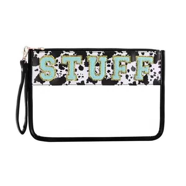 Towel Embroidery Letter Transparent Waterproof Makeup Bag - Towel Embroidery Letter Transparent Waterproof Makeup Bag - Image 15 of 17