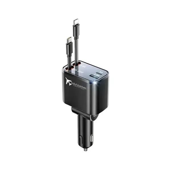 4 in 1 Fast Charging 69W Retractable Car Charger - 4 in 1 Fast Charging 69W Retractable Car Charger - Image 0 of 4