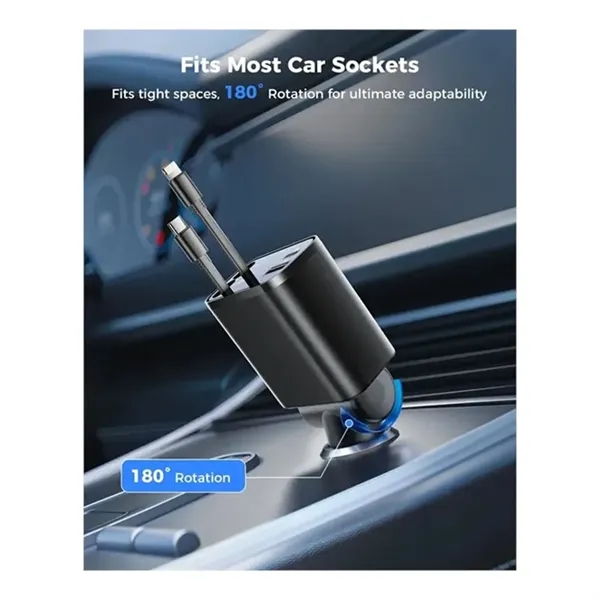 4 in 1 Fast Charging 69W Retractable Car Charger - 4 in 1 Fast Charging 69W Retractable Car Charger - Image 3 of 4