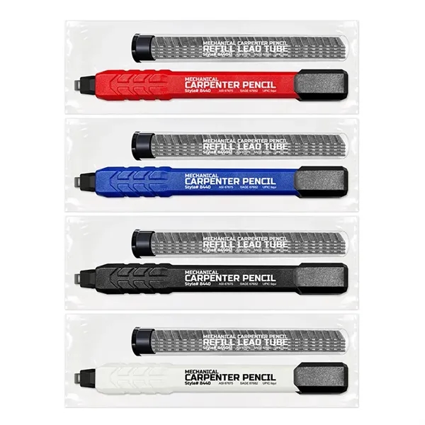 Mechanical Carpenter Pencil + 4pk Tube of Refill Leads Set - Mechanical Carpenter Pencil + 4pk Tube of Refill Leads Set - Image 0 of 5