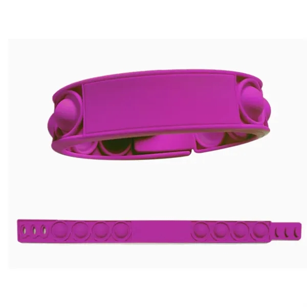 Silicone Finger Bubble Stress Relief Bracelet Wristband - Silicone Finger Bubble Stress Relief Bracelet Wristband - Image 4 of 6