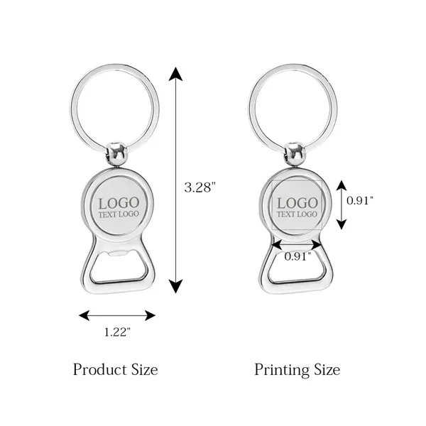 Metal Chrome Bottle Opener Keychains - Metal Chrome Bottle Opener Keychains - Image 1 of 4