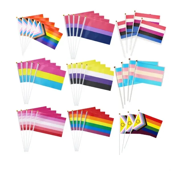 Customized Handheld Rainbow Flag - Customized Handheld Rainbow Flag - Image 2 of 3