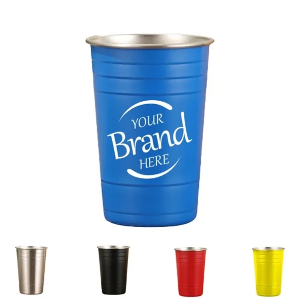 18Oz Stainless Steel Pint Cups - 18Oz Stainless Steel Pint Cups - Image 0 of 5