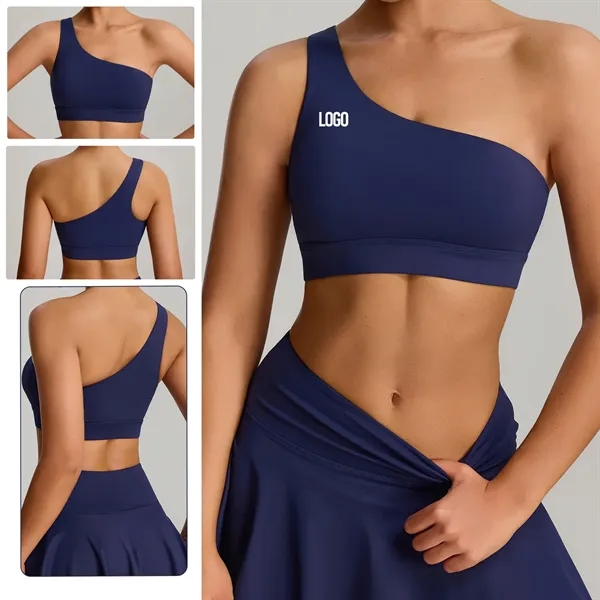 Womens One Shoulder Sports Bra - Womens One Shoulder Sports Bra - Image 0 of 5