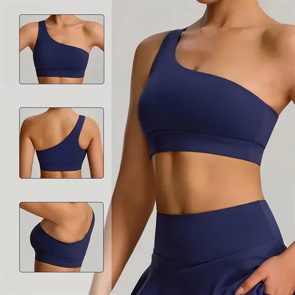Womens One Shoulder Sports Bra - Womens One Shoulder Sports Bra - Image 1 of 5