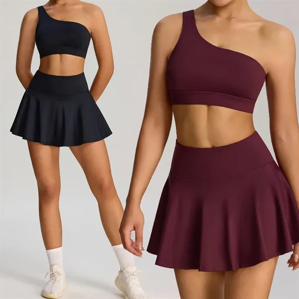 Womens One Shoulder Sports Bra - Womens One Shoulder Sports Bra - Image 2 of 5