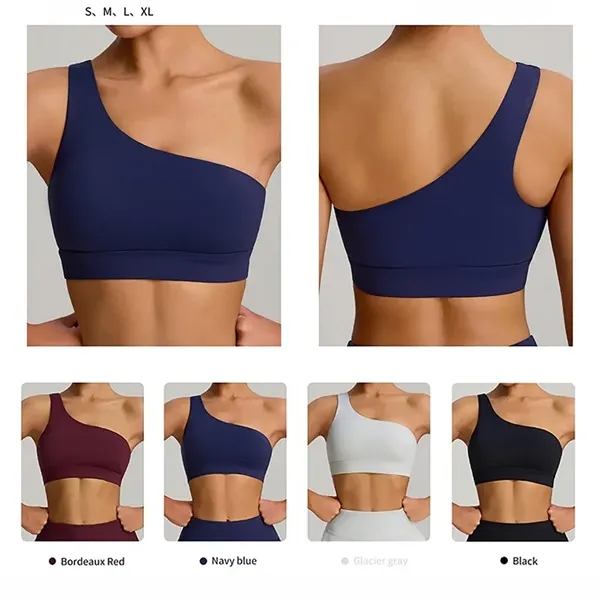 Womens One Shoulder Sports Bra - Womens One Shoulder Sports Bra - Image 4 of 5