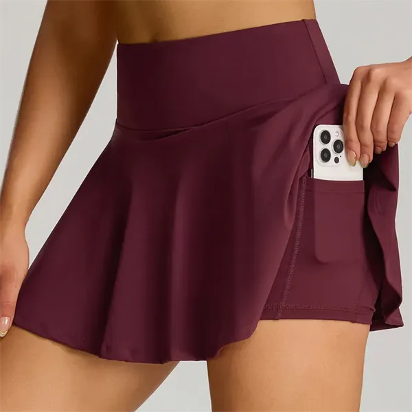 Super High Waisted Yoga Skirts with Side Hidden Pocket - Super High Waisted Yoga Skirts with Side Hidden Pocket - Image 0 of 7