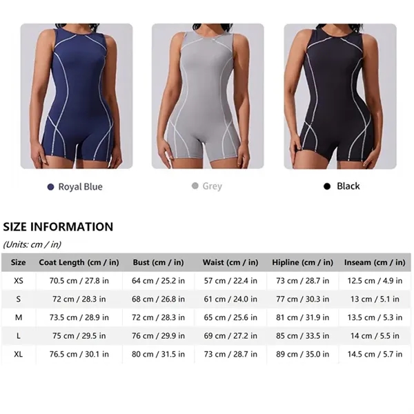 Color-Block Sleeveless Workout Jumpsuit - Color-Block Sleeveless Workout Jumpsuit - Image 6 of 6